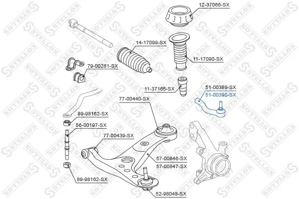 Handler.Part Tie rod end Stellox 5100390SX 2