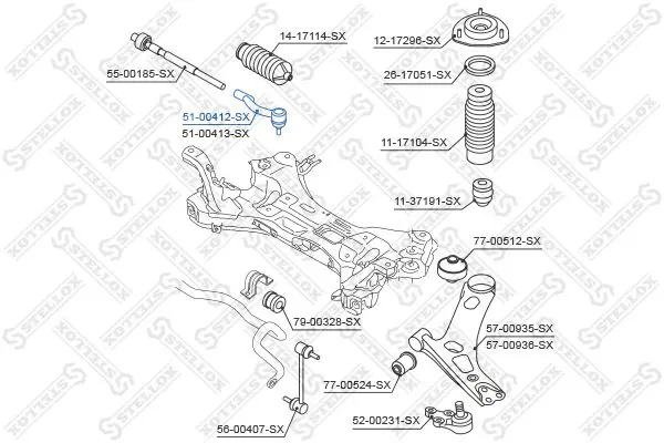 Handler.Part Tie rod end Stellox 5100412SX 2