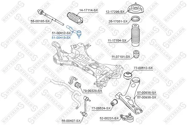 Handler.Part Tie rod end Stellox 5100413SX 2