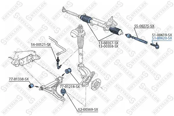 Handler.Part Tie rod end Stellox 5100620SX 1