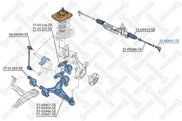 Handler.Part Tie rod end Stellox 5100641SX 2