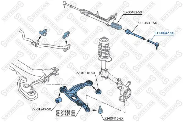 Handler.Part Tie rod end Stellox 5100642SX 1