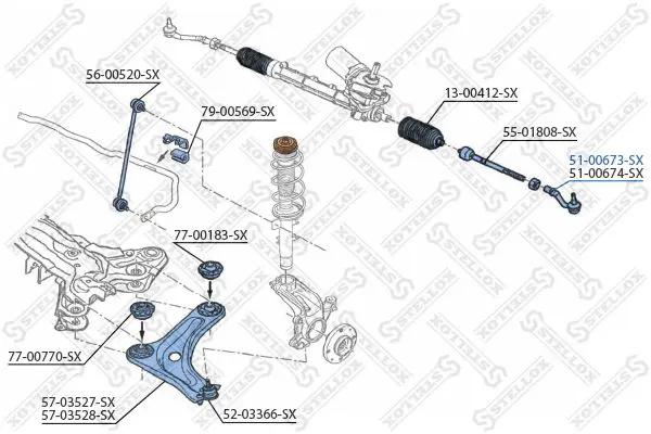 Handler.Part Tie rod end Stellox 5100673SX 2