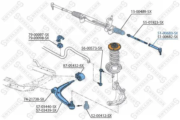 Handler.Part Tie rod end Stellox 5100683SX 2