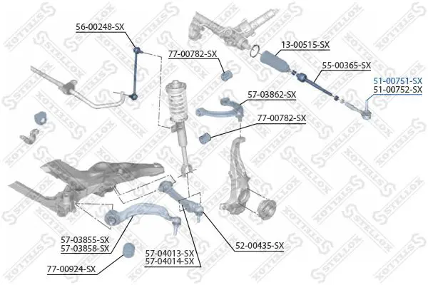 Handler.Part Tie rod end Stellox 5100751SX 2