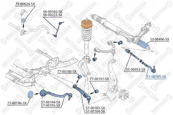 Handler.Part Tie rod end Stellox 5100785SX 2