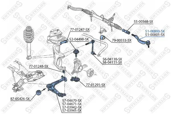 Handler.Part Tie rod end Stellox 5100800SX 2