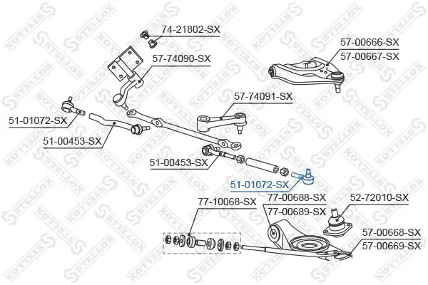 Handler.Part Tie rod end Stellox 5101072SX 2