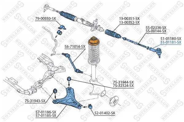 Handler.Part Tie rod end Stellox 5101181SX 2