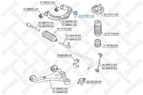 Handler.Part Tie rod end Stellox 5101261SX 2