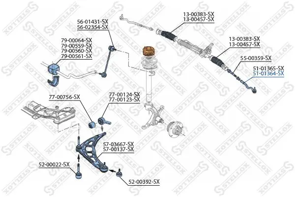 Handler.Part Tie rod end Stellox 5101364SX 2