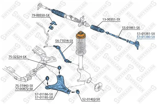 Handler.Part Tie rod end Stellox 5101380SX 2