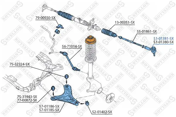 Handler.Part Tie rod end Stellox 5101381SX 2