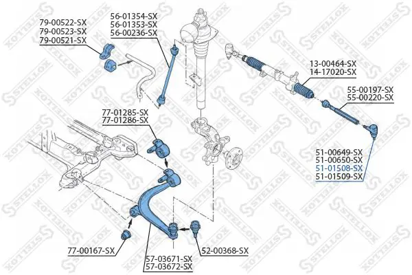 Handler.Part Tie rod end Stellox 5101508SX 2