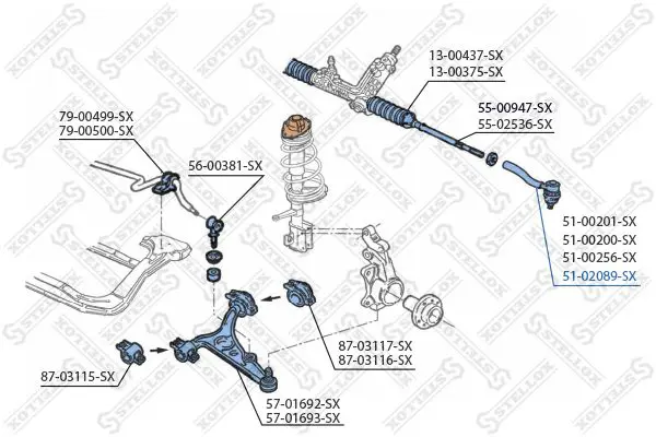 Handler.Part Tie rod end Stellox 5102089SX 2