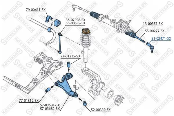 Handler.Part Tie rod end Stellox 5102471SX 2