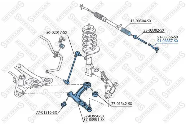 Handler.Part Tie rod end Stellox 5103357SX 2