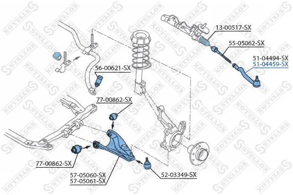 Handler.Part Tie rod end Stellox 5104459SX 2