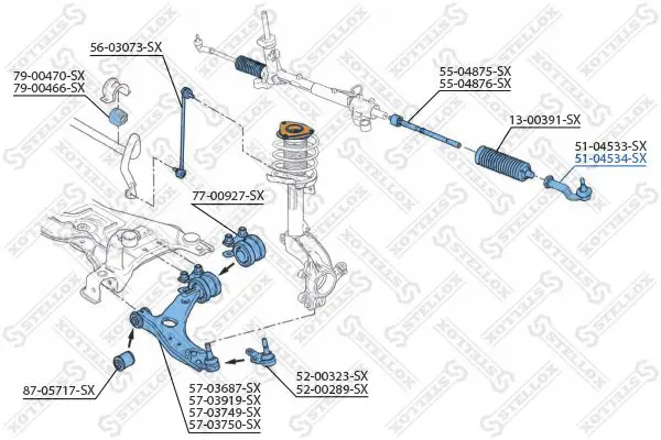 Handler.Part Tie rod end Stellox 5104534SX 2