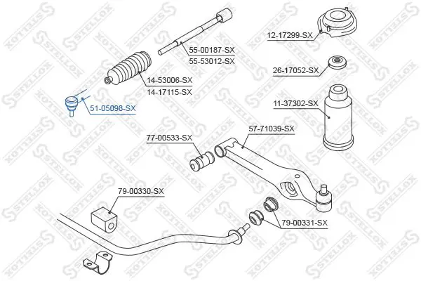 Handler.Part Tie rod end Stellox 5105098SX 2