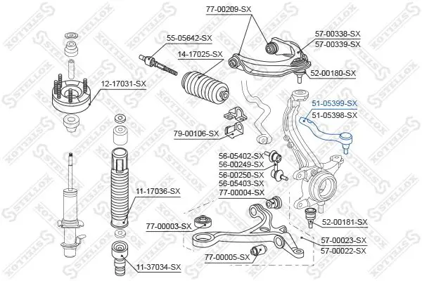 Handler.Part Tie rod end Stellox 5105399SX 2