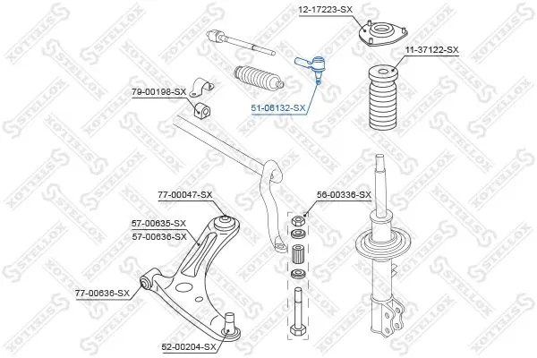 Handler.Part Tie rod end Stellox 5106132SX 2