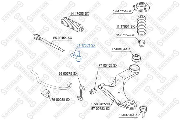 Handler.Part Tie rod end Stellox 5117003SX 2