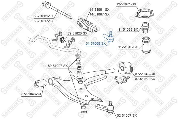 Handler.Part Tie rod end Stellox 5151008SX 1