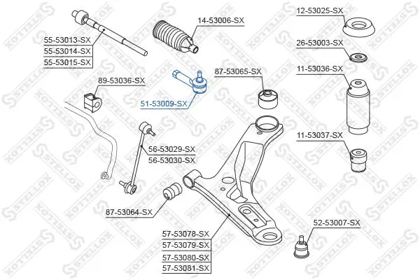 Handler.Part Tie rod end Stellox 5153009SX 1