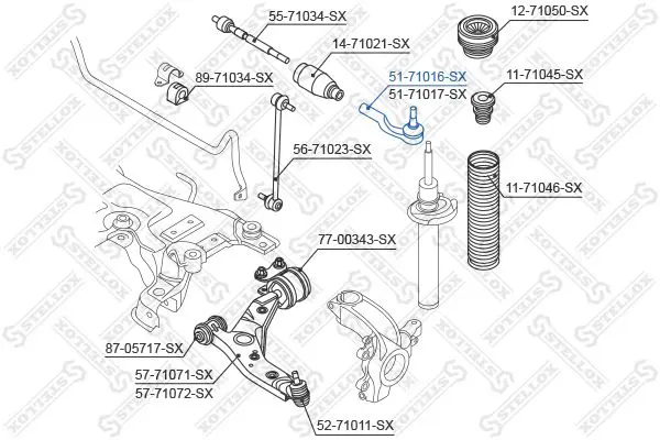 Handler.Part Tie rod end Stellox 5171016SX 2