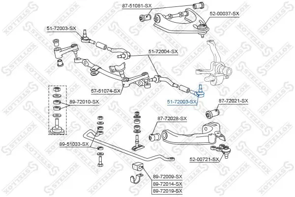 Handler.Part Tie rod end Stellox 5172003SX 1