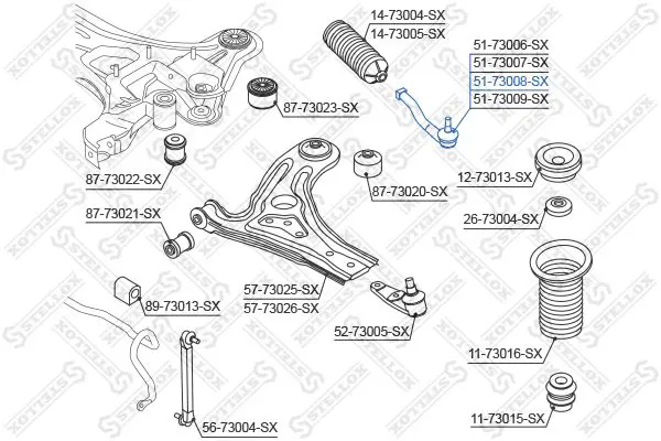 Handler.Part Tie rod end Stellox 5173008SX 1