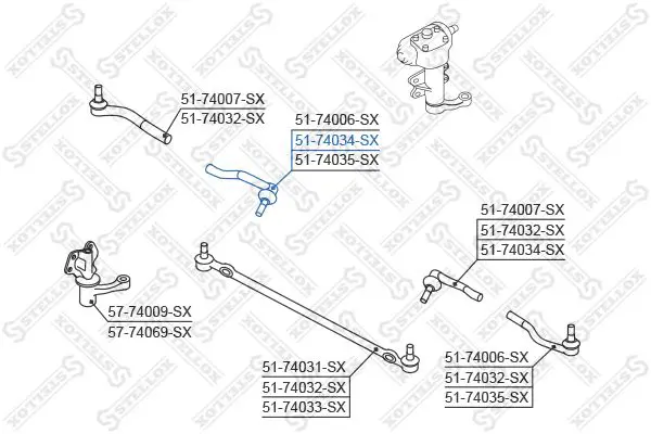 Handler.Part Tie rod end Stellox 5174034SX 1