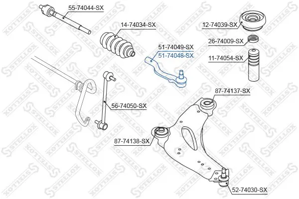 Handler.Part Tie rod end Stellox 5174048SX 1