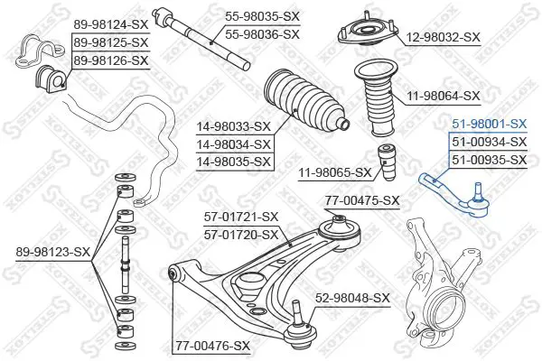 Handler.Part Tie rod end Stellox 5198001SX 2