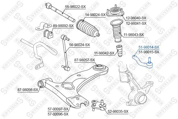 Handler.Part Tie rod end Stellox 5198014SX 1