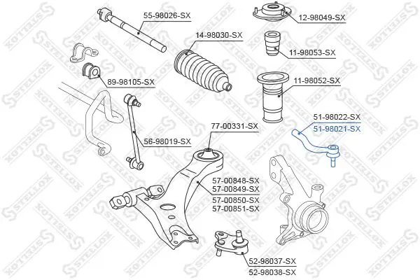 Handler.Part Tie rod end Stellox 5198021SX 1