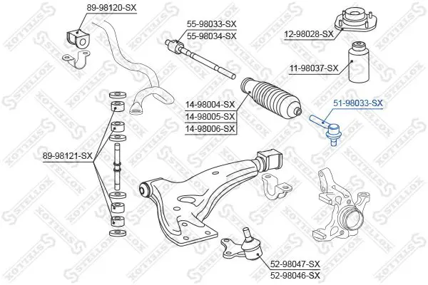 Handler.Part Tie rod end Stellox 5198033SX 1