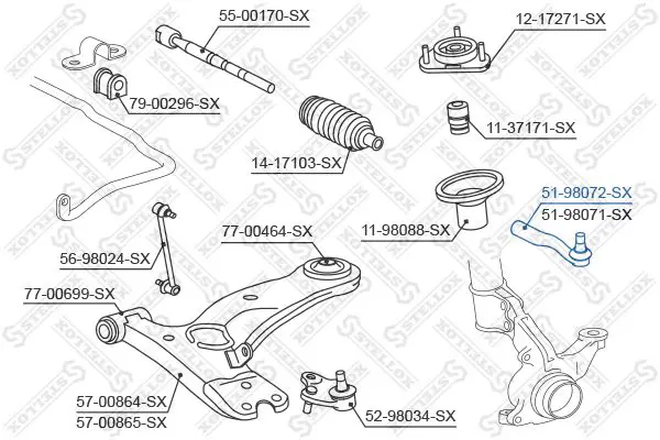 Handler.Part Tie rod end Stellox 5198072SX 2