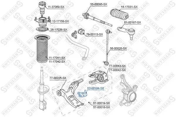 Handler.Part Ball joint Stellox 5200184SX 1