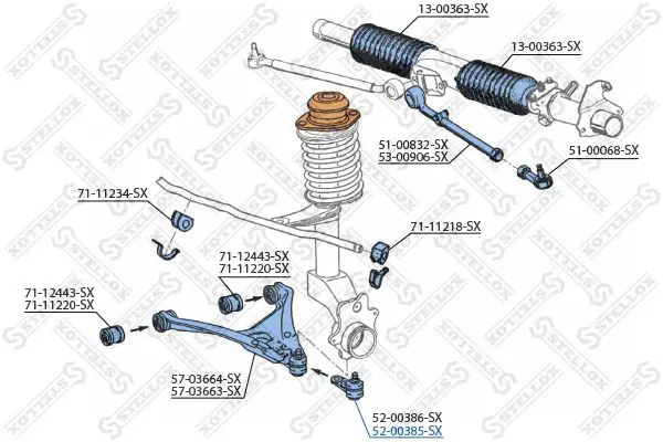 Handler.Part Ball joint Stellox 5200385SX 2