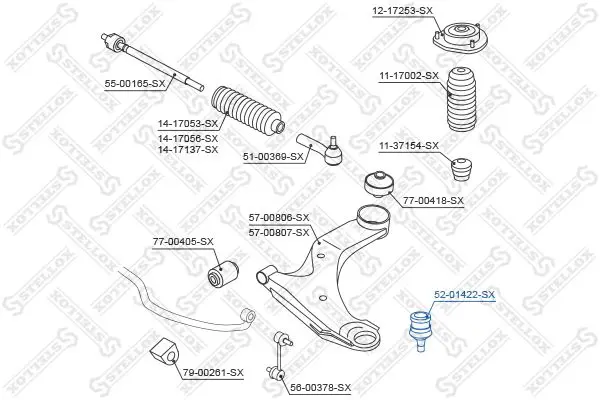 Handler.Part Ball joint Stellox 5201422SX 2