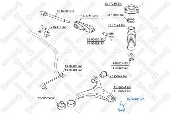 Handler.Part Ball joint Stellox 5202604SX 2