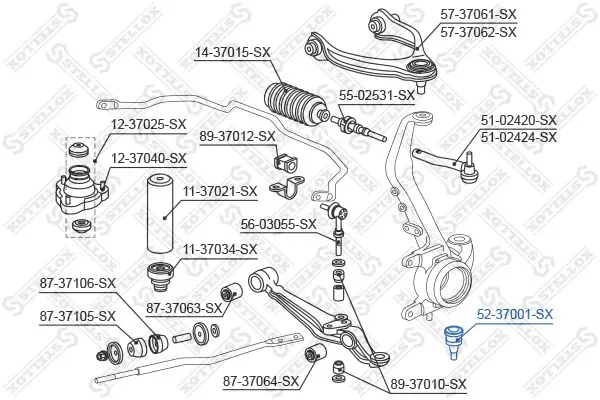 Handler.Part Ball joint Stellox 5237001SX 2