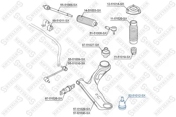 Handler.Part Ball joint Stellox 5251012SX 1