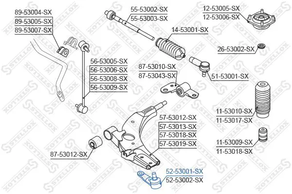 Handler.Part Ball joint Stellox 5253001SX 1