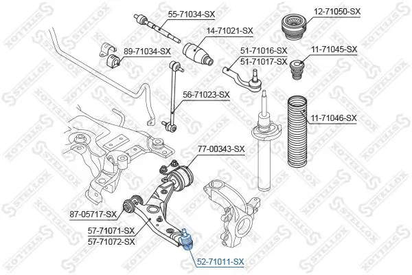 Handler.Part Ball joint Stellox 5271011SX 1