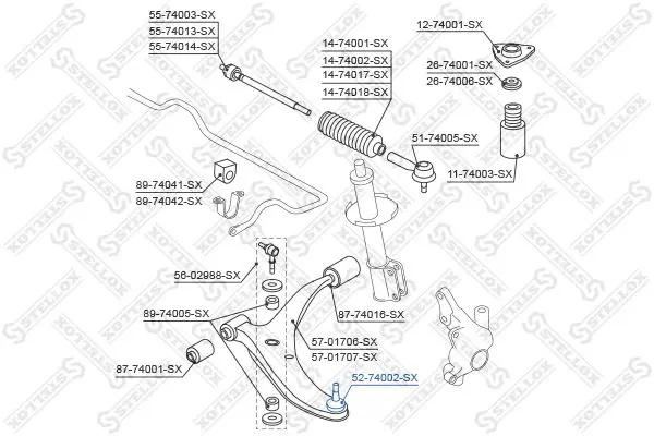 Handler.Part Ball joint Stellox 5274002SX 1