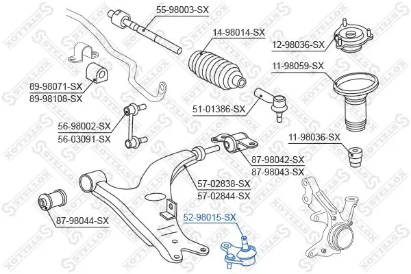 Handler.Part Ball joint Stellox 5298015SX 2