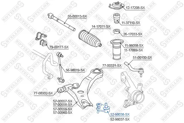 Handler.Part Ball joint Stellox 5298038SX 2